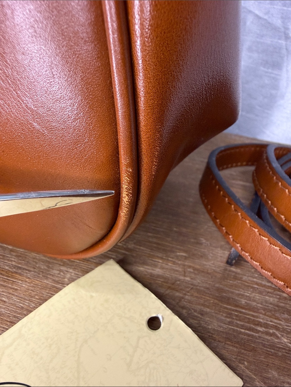 Patricia Nash Tooled Gracchi Florence Frame Satchel Leather Rich Brown Authentic - Picture 5 of 14